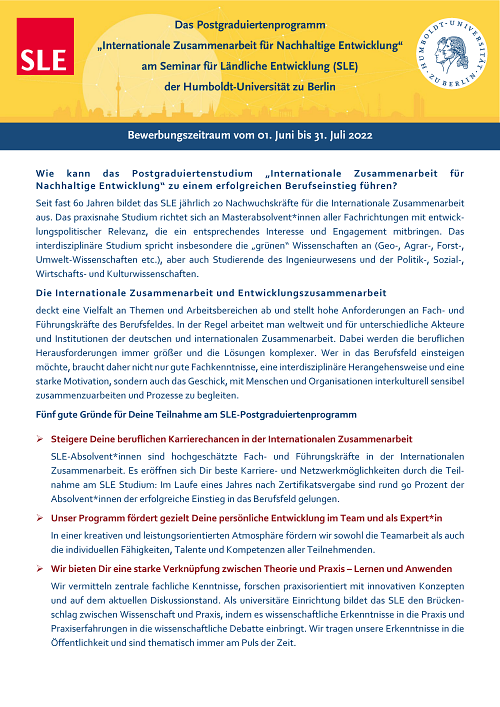 SLE Bewerbung 2022